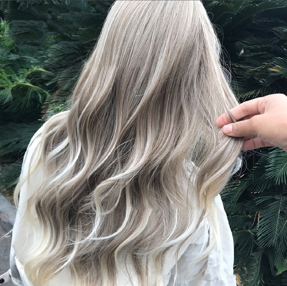 Oblique Bangs To Repair Face And Curly Hair, High Temperature Silk Realistic Fluffy Long Curly Wig Set - All Things Beauty -