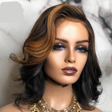 European And American Wigs, Mid-point Black And Brown Short Curly Hair - All Things Beauty -