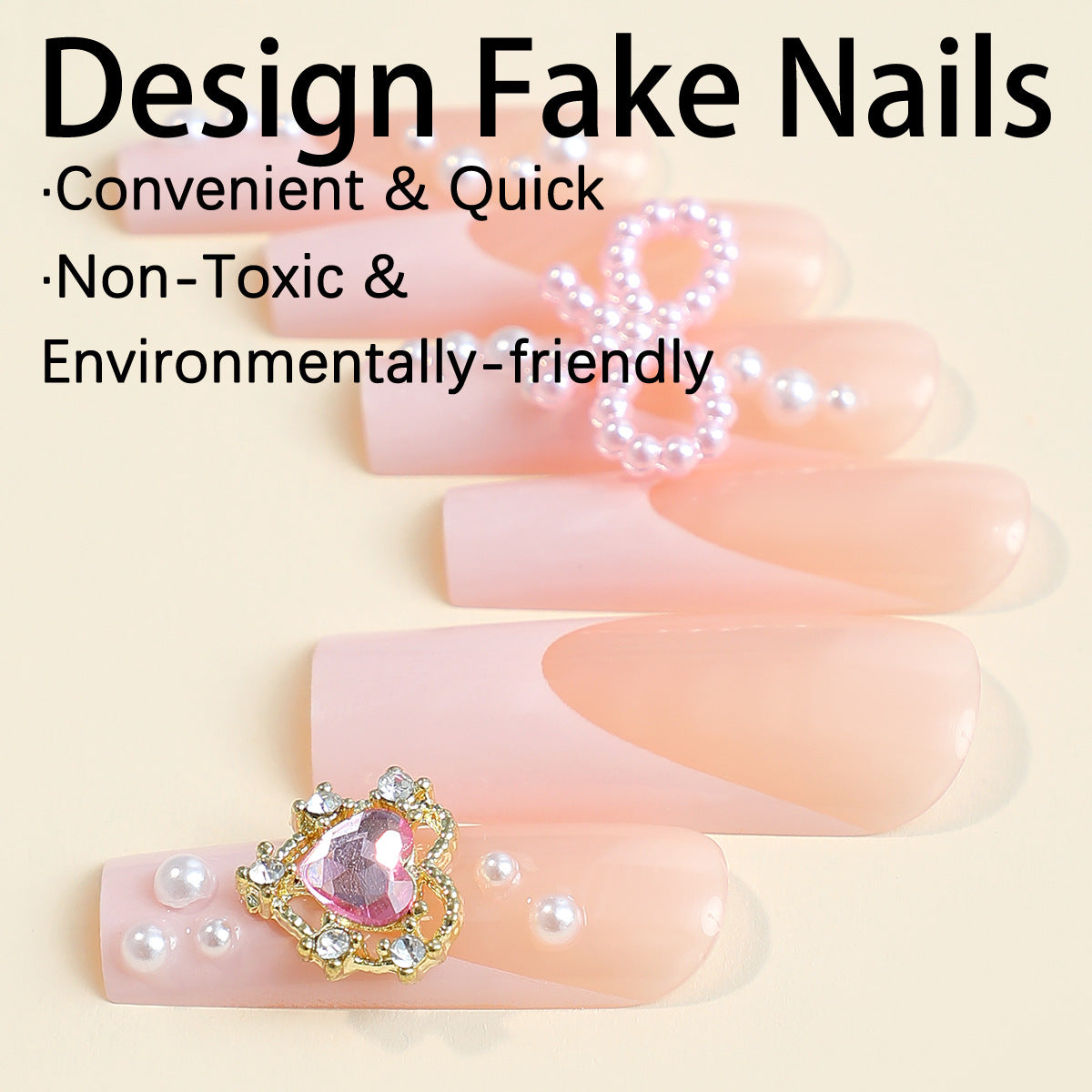 Women's Love Diamond Bow Wear Nail Tip - All Things Beauty -