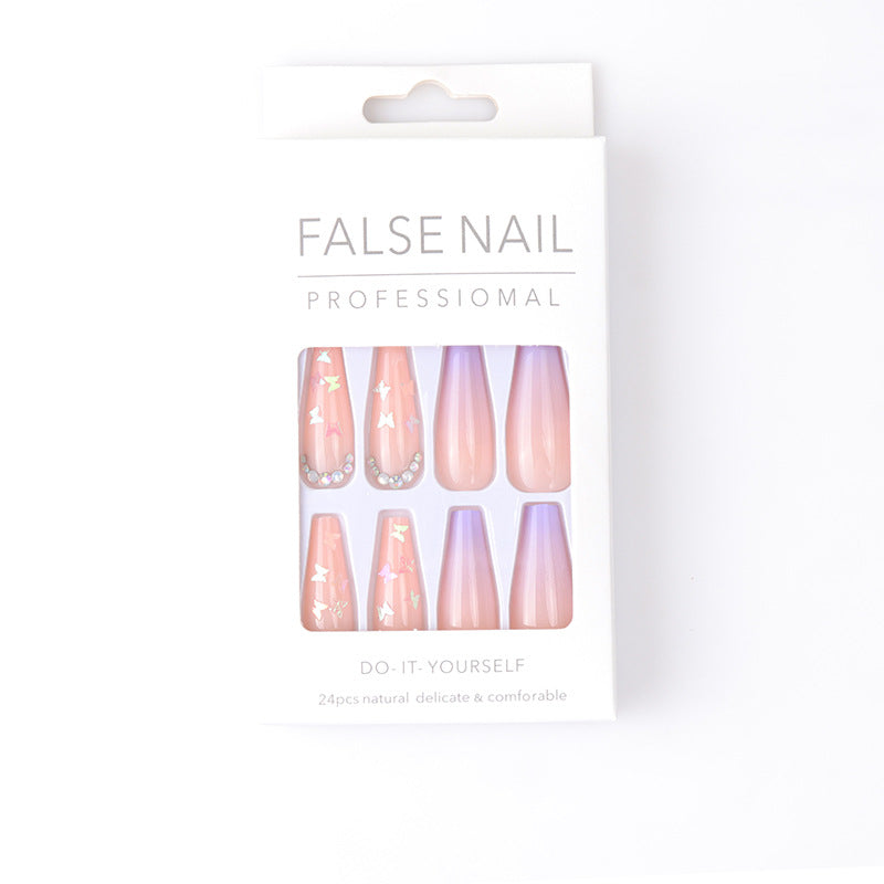 Butterfly Sequins Spot Drill Purple Removable Nail Sticker - All Things Beauty -
