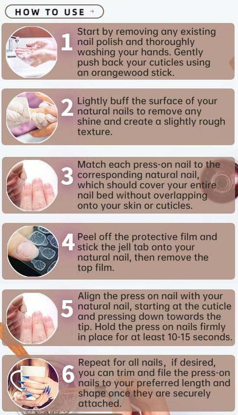Buttterfly Press on Nails Medium Almond Fake Nails Brown Press on False Nails with Butterfly and Striped Design Fall Nails for Women 24Pcs - All Things Beauty -