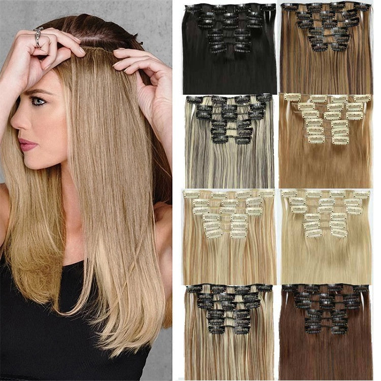 Wig Extensions 6-piece Set, Long Straight Hair - All Things Beauty -