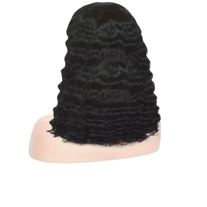 Human Hair Front Lace Bobo Double Drawn Water Wave BOB Wig Foreign Trade Wig - All Things Beauty -