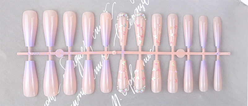 Butterfly Sequins Spot Drill Purple Removable Nail Sticker - All Things Beauty -