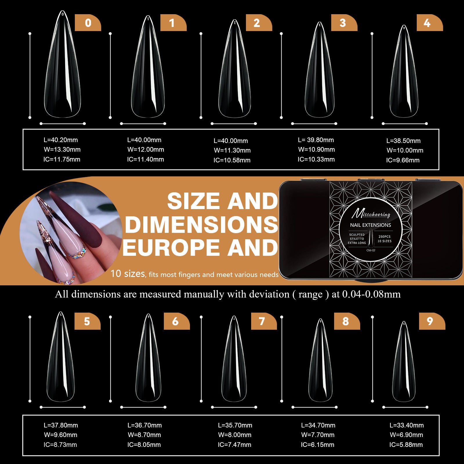 Nail Transparent Nail Tips Nail Shapes For Manicure Seamless False Nails Boxed Set - All Things Beauty -