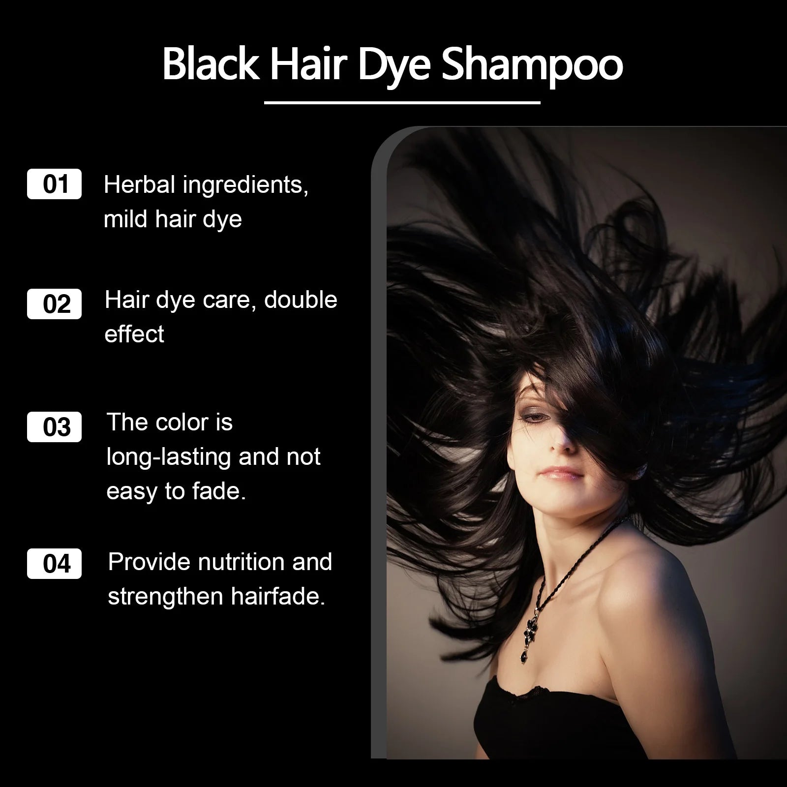 Hoegoa 3-in-1 Hair Dye Shampoo 100ml – Gray to Black, Herbal Polygonum Formula - All Things Beauty -