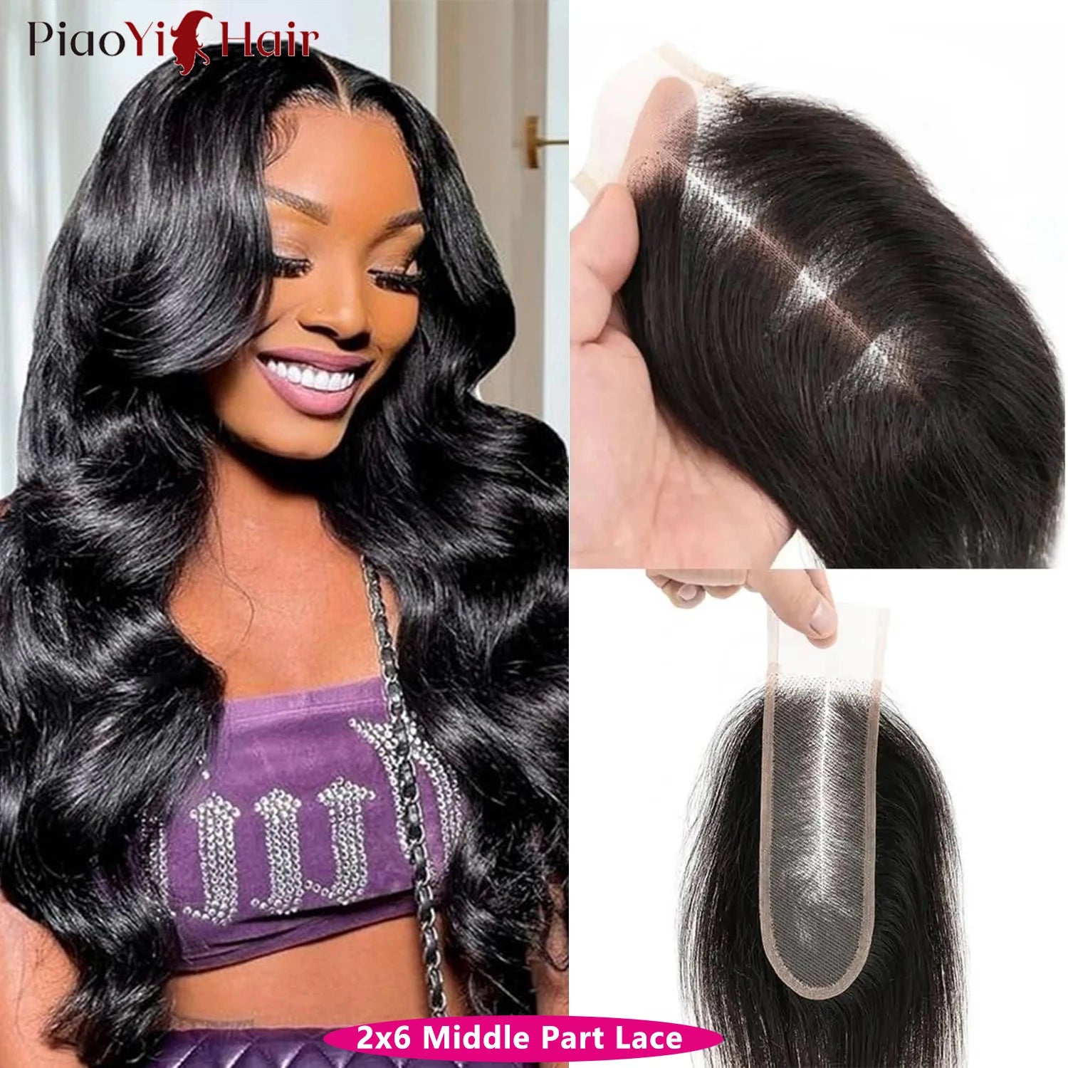 Body Wave Human Hair Bundles – 100% Raw Hair, 4x4/5x5 Closure, 2x6 Lace Middle Part - All Things Beauty -