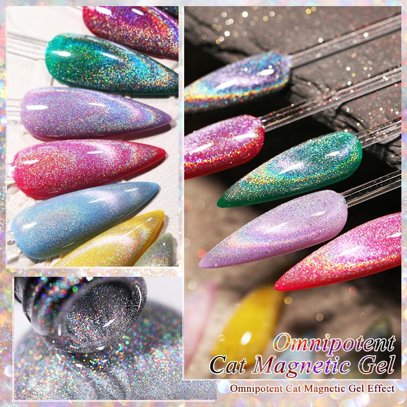 BORN PRETTY Cat Eye Gel Polish – Sparkling Magnetic UV Gel, Flash Effect Colors - All Things Beauty -