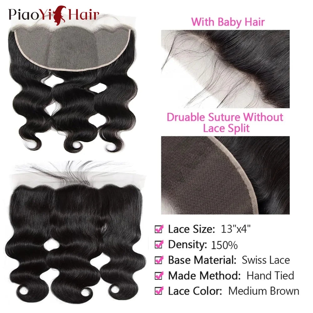 13x6 HD Lace Body Wave Bundles – 100% Raw Human Hair, 13x4 Closure Option - All Things Beauty -