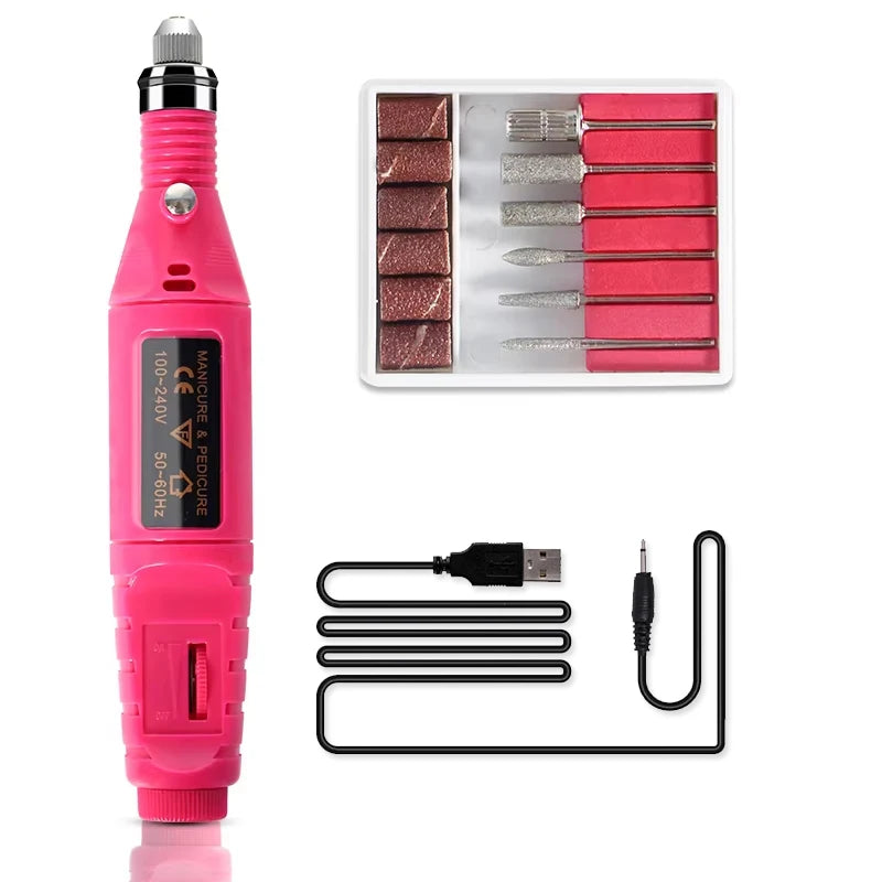Gel Nail Polish Kit – UV Lamp, Electric Drill, Base & Top Coat, Full Nail Tool Set - All Things Beauty -