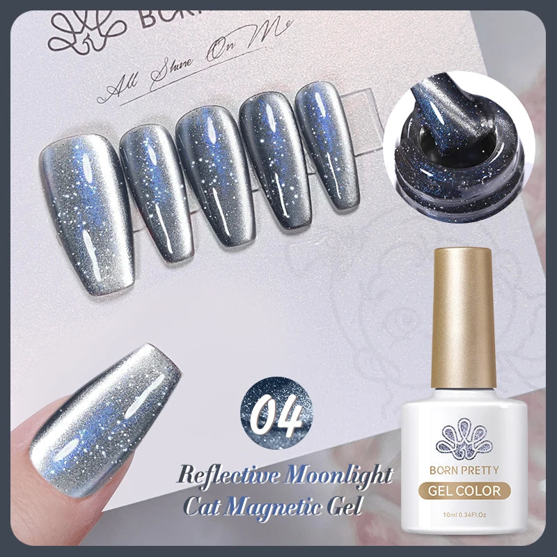 BORN PRETTY Cat Eye Gel Polish – Sparkling Magnetic UV Gel, Flash Effect Colors - All Things Beauty -