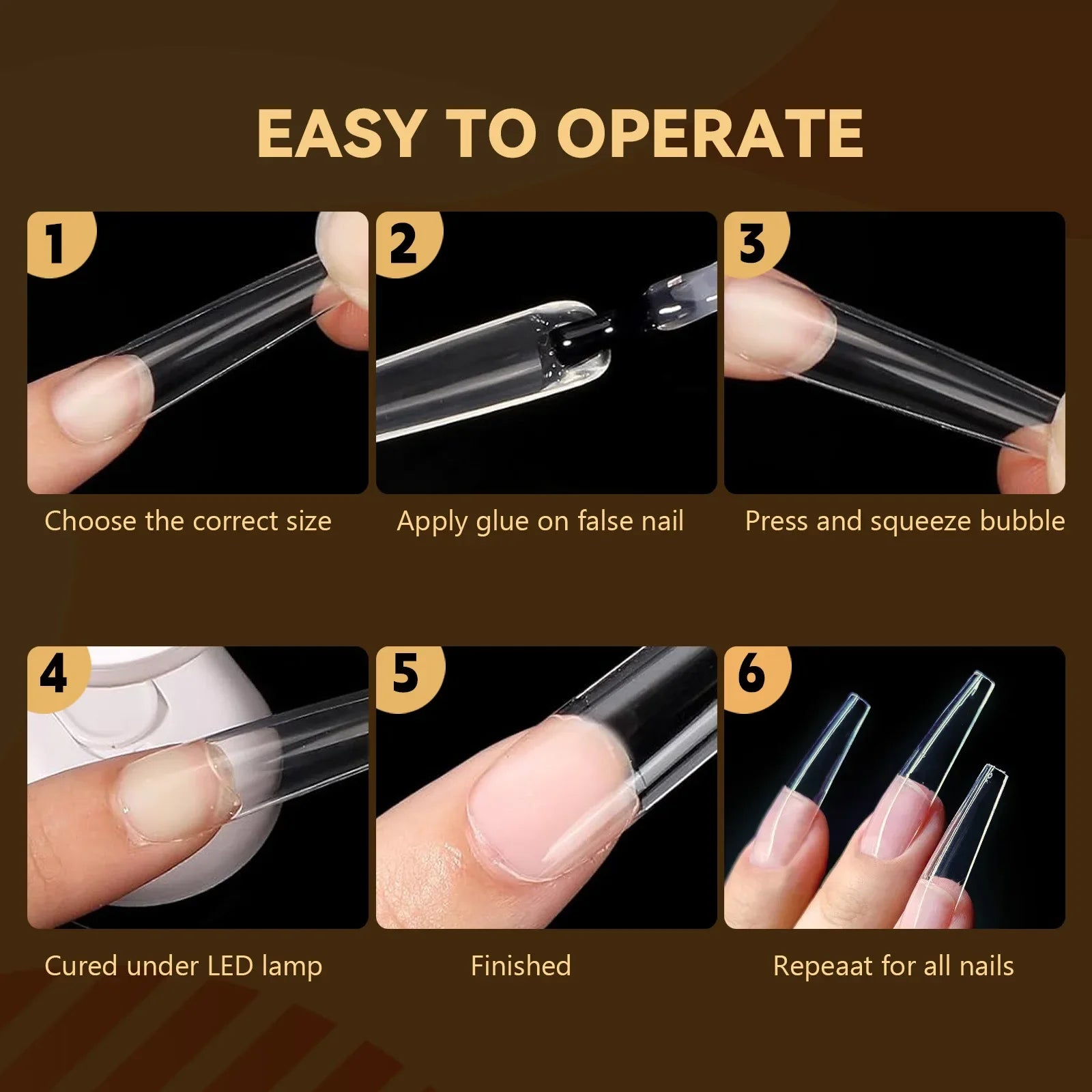 250/500/600pcs Soft Gel Nail Tips – Full Cover Press-On, Coffin & Almond DIY Nails - All Things Beauty -