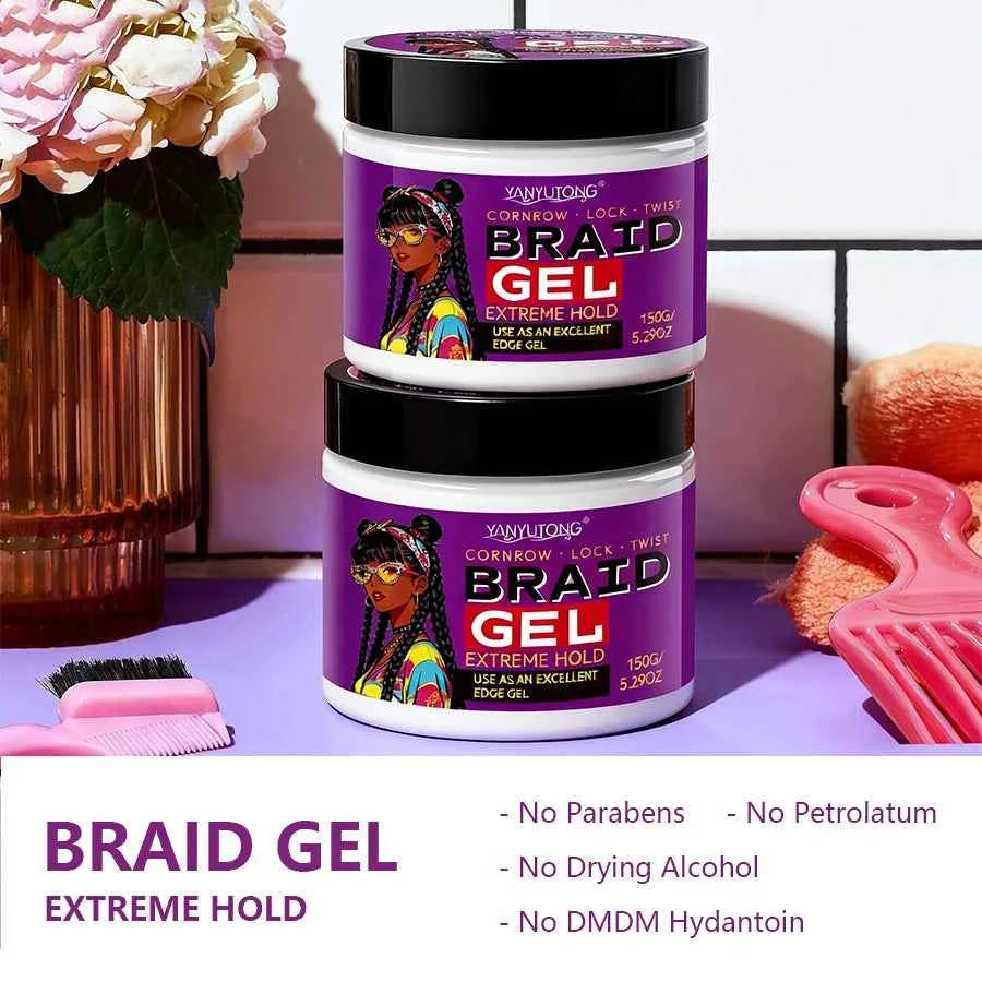 Braiding Gel – Carbomer Formula for Edge Control, Frizz & Hairline Styling - All Things Beauty -