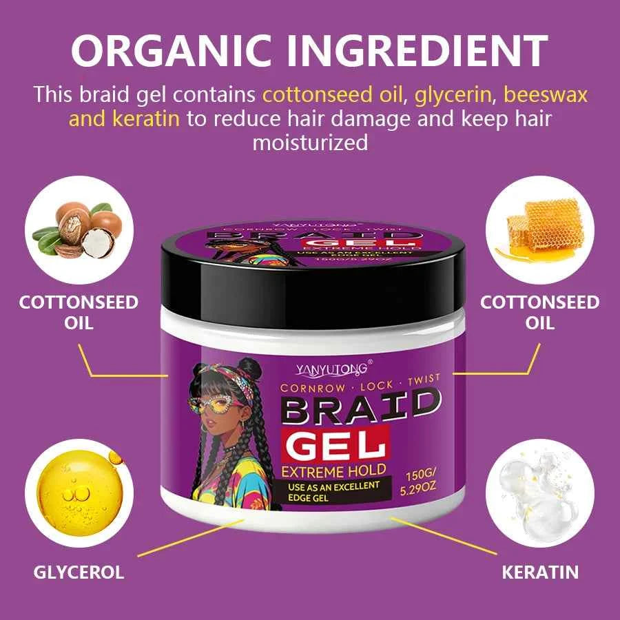 Braiding Gel – Carbomer Formula for Edge Control, Frizz & Hairline Styling - All Things Beauty -