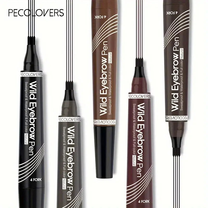 4-Tip Waterproof Eyebrow Pen – Liquid Tattoo Brow Pencil, Natural Hair Stroke Makeup - All Things Beauty -