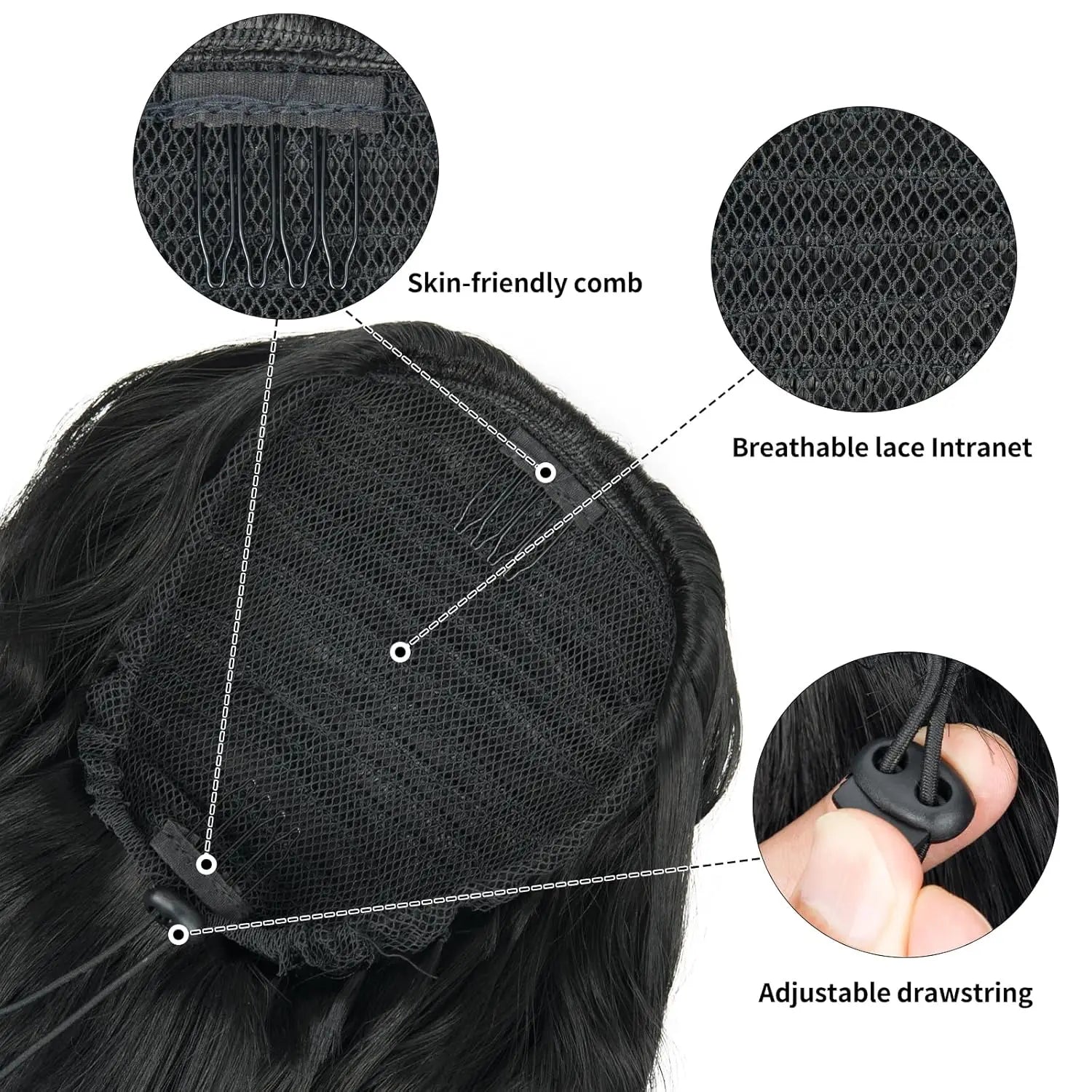 Ponytail Extension 30 Inch Drawstring Pony Tails Hair Extensions for Women Long Curly Wave Ponytail Synthetic Hairpieces - All Things Beauty -