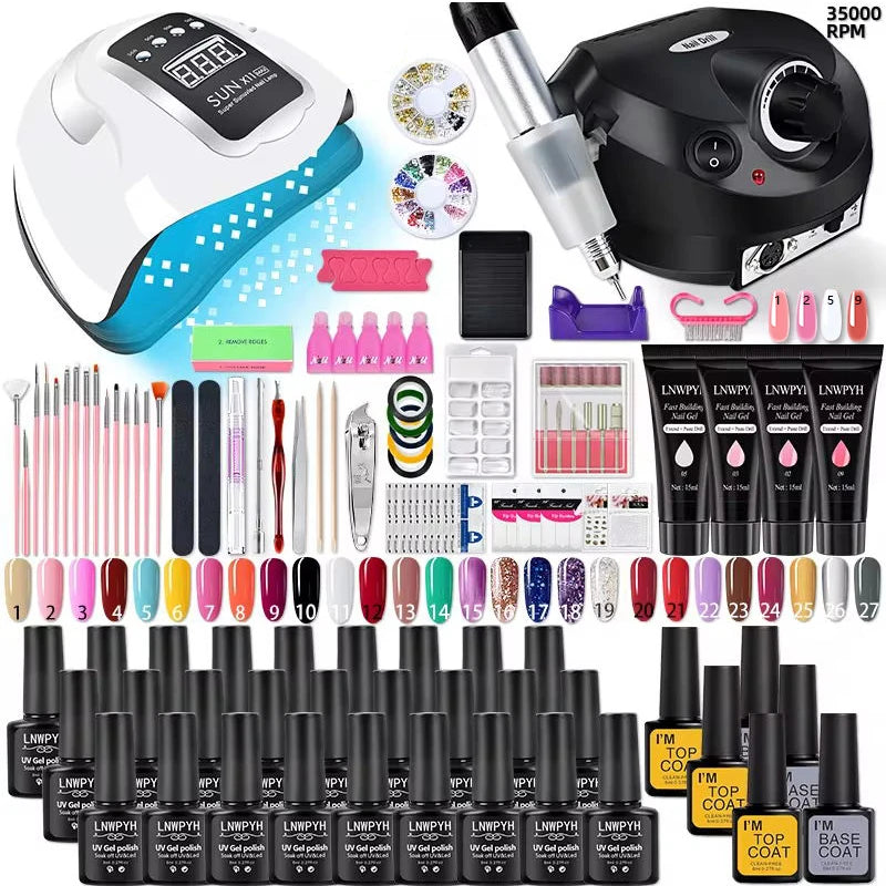 Acrylic Nail Kit – Poly Gel Set with UV Lamp, Extension Gel & Manicure Tools - All Things Beauty -