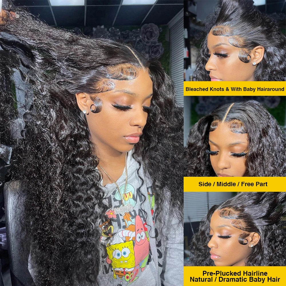 Deep Wave HD Lace Wig – 13x4/13x6 Curly Human Hair, Wet & Wavy, 5x5 Closure - All Things Beauty -