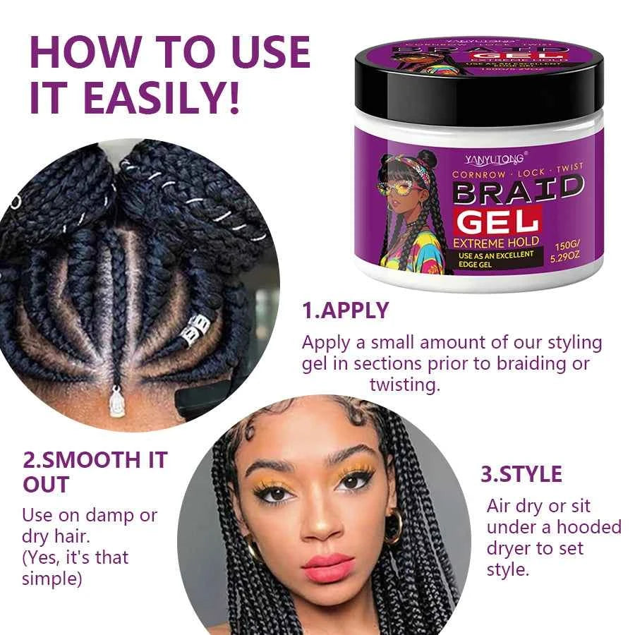 Braiding Gel – Carbomer Formula for Edge Control, Frizz & Hairline Styling - All Things Beauty -