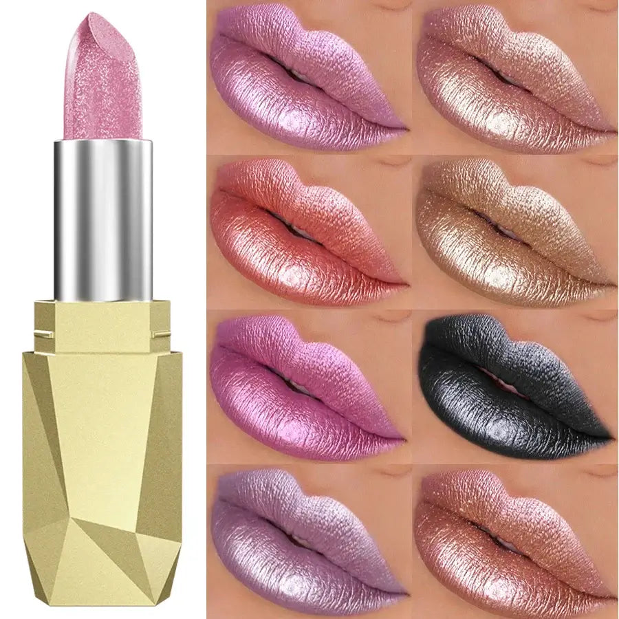 19 Colors Glitter Lipstick Set – Hydrating Metallic Shine, High Pigment Lip Tint - All Things Beauty -