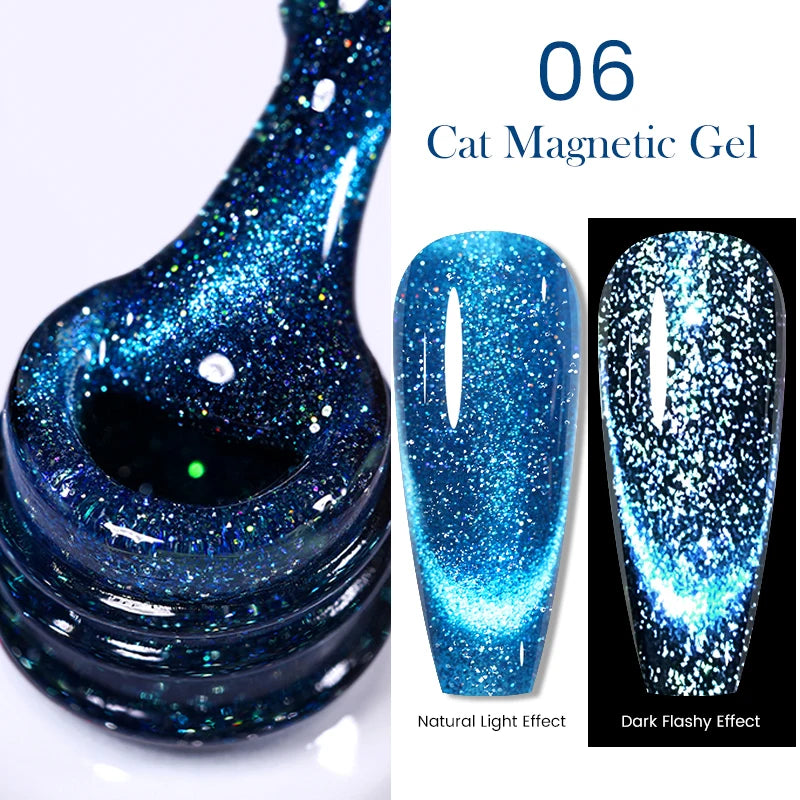 BORN PRETTY Cat Eye Gel Polish – Sparkling Magnetic UV Gel, Flash Effect Colors - All Things Beauty -