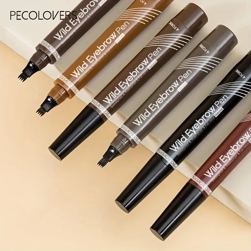 4-Tip Waterproof Eyebrow Pen – Liquid Tattoo Brow Pencil, Natural Hair Stroke Makeup - All Things Beauty -
