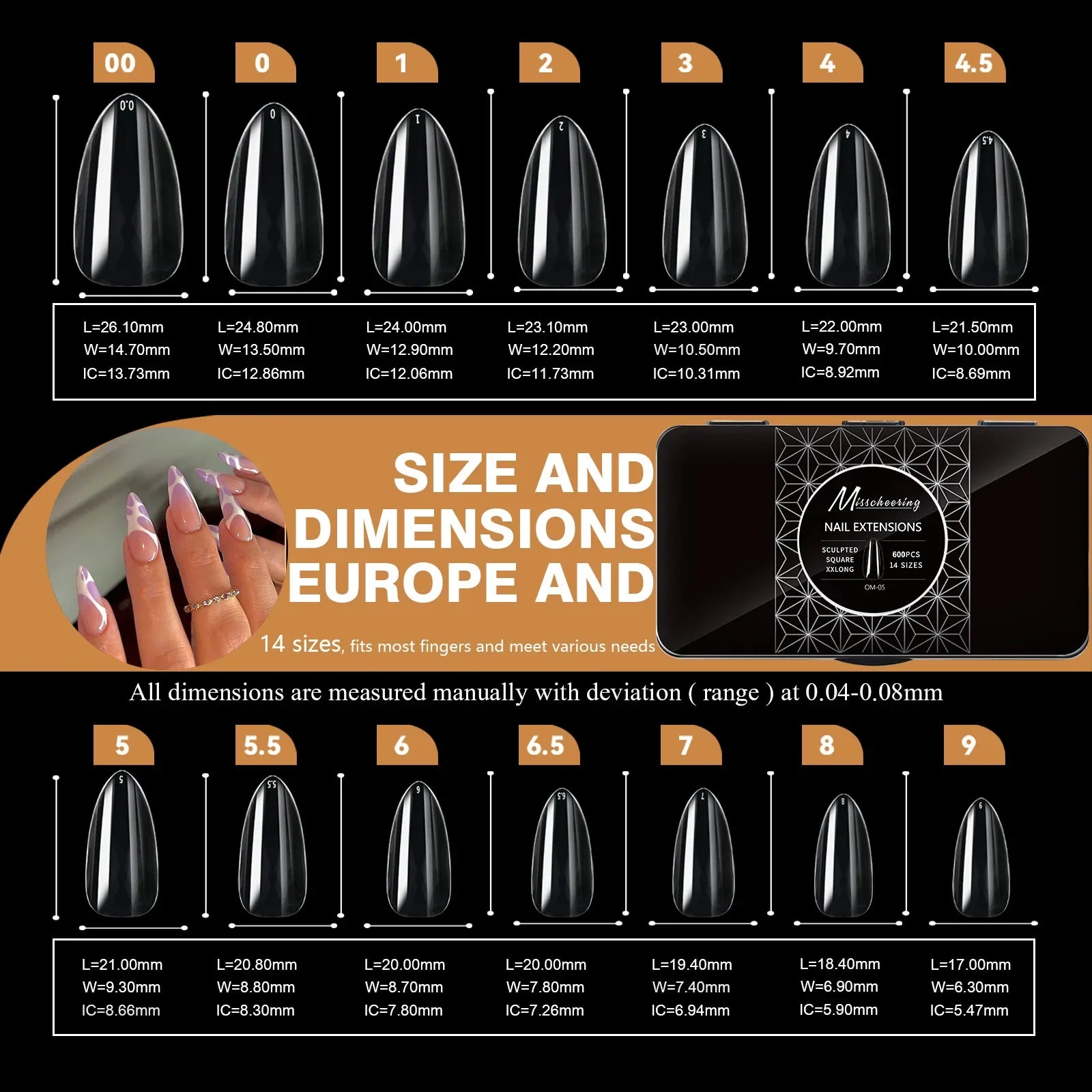 250/500/600pcs Soft Gel Nail Tips – Full Cover Press-On, Coffin & Almond DIY Nails - All Things Beauty -