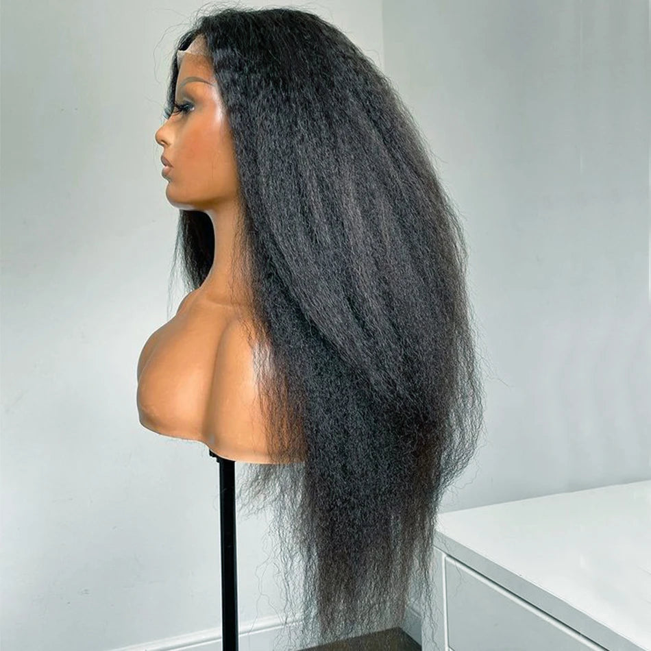 30" Kinky Straight Lace Wig – 180 Density, Glueless, Pre-Plucked with Baby Hair - All Things Beauty -