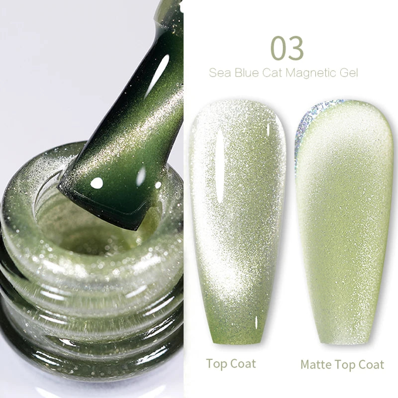 BORN PRETTY Cat Eye Gel Polish – Sparkling Magnetic UV Gel, Flash Effect Colors - All Things Beauty -