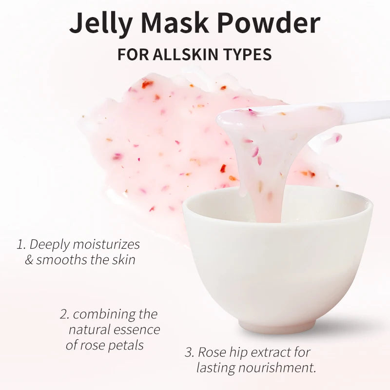 Rose/HA/Collagen Jelly Mask Powder – Hydrating, Moisturizing Peel-Off Skincare - All Things Beauty -