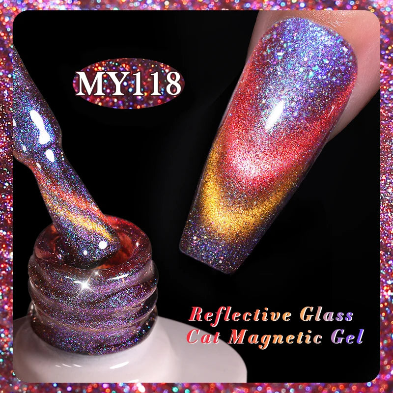 BORN PRETTY Cat Eye Gel Polish – Sparkling Magnetic UV Gel, Flash Effect Colors - All Things Beauty -