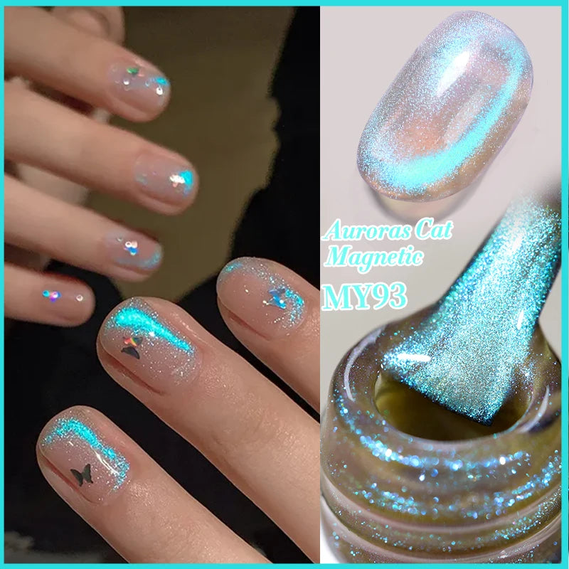 BORN PRETTY Cat Eye Gel Polish – Sparkling Magnetic UV Gel, Flash Effect Colors - All Things Beauty -