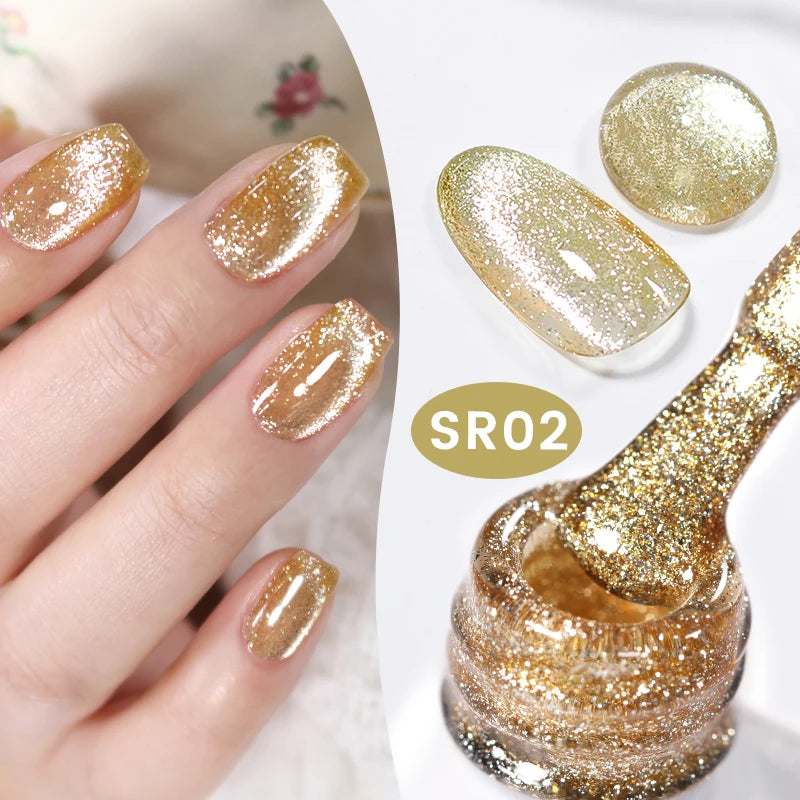 BORN PRETTY Cat Eye Gel Polish – Sparkling Magnetic UV Gel, Flash Effect Colors - All Things Beauty -