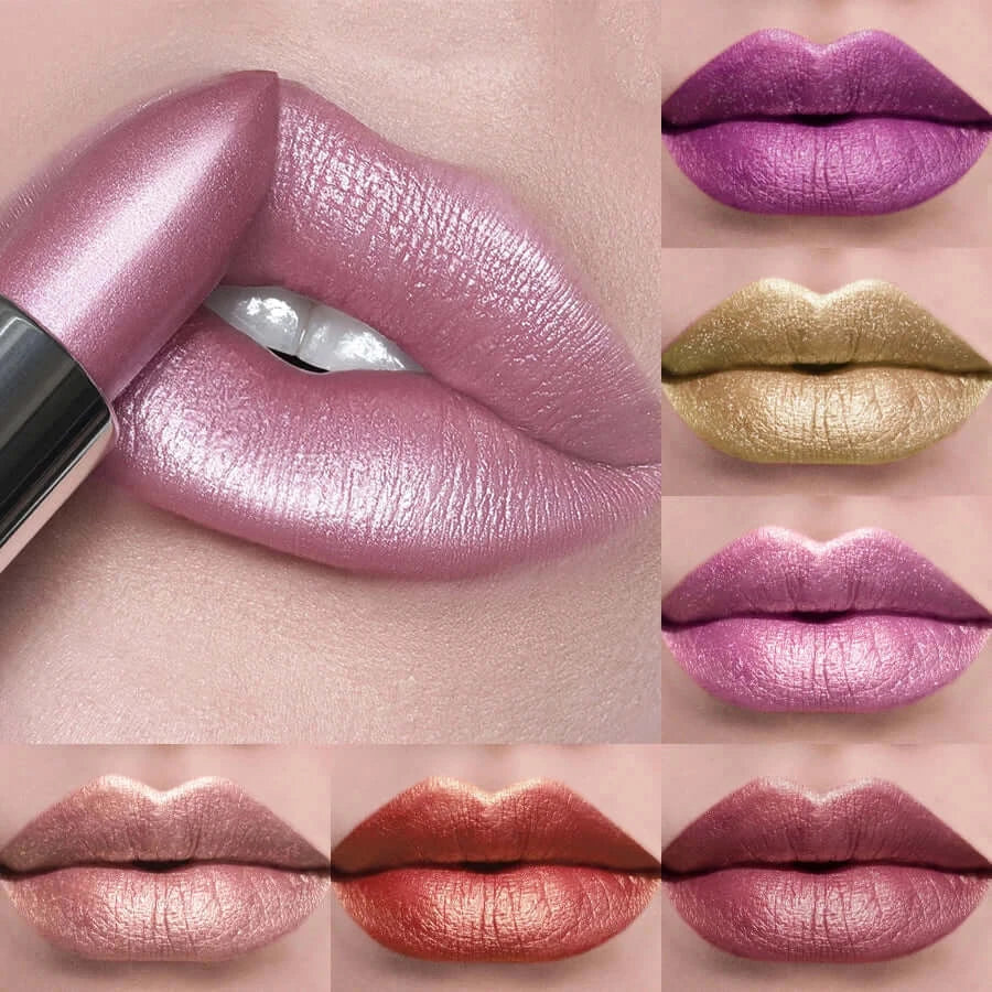 21 Colors Glitter Metallic Lipstick Set – Long-Lasting Matte & Pearlescent Lip Tint - All Things Beauty -