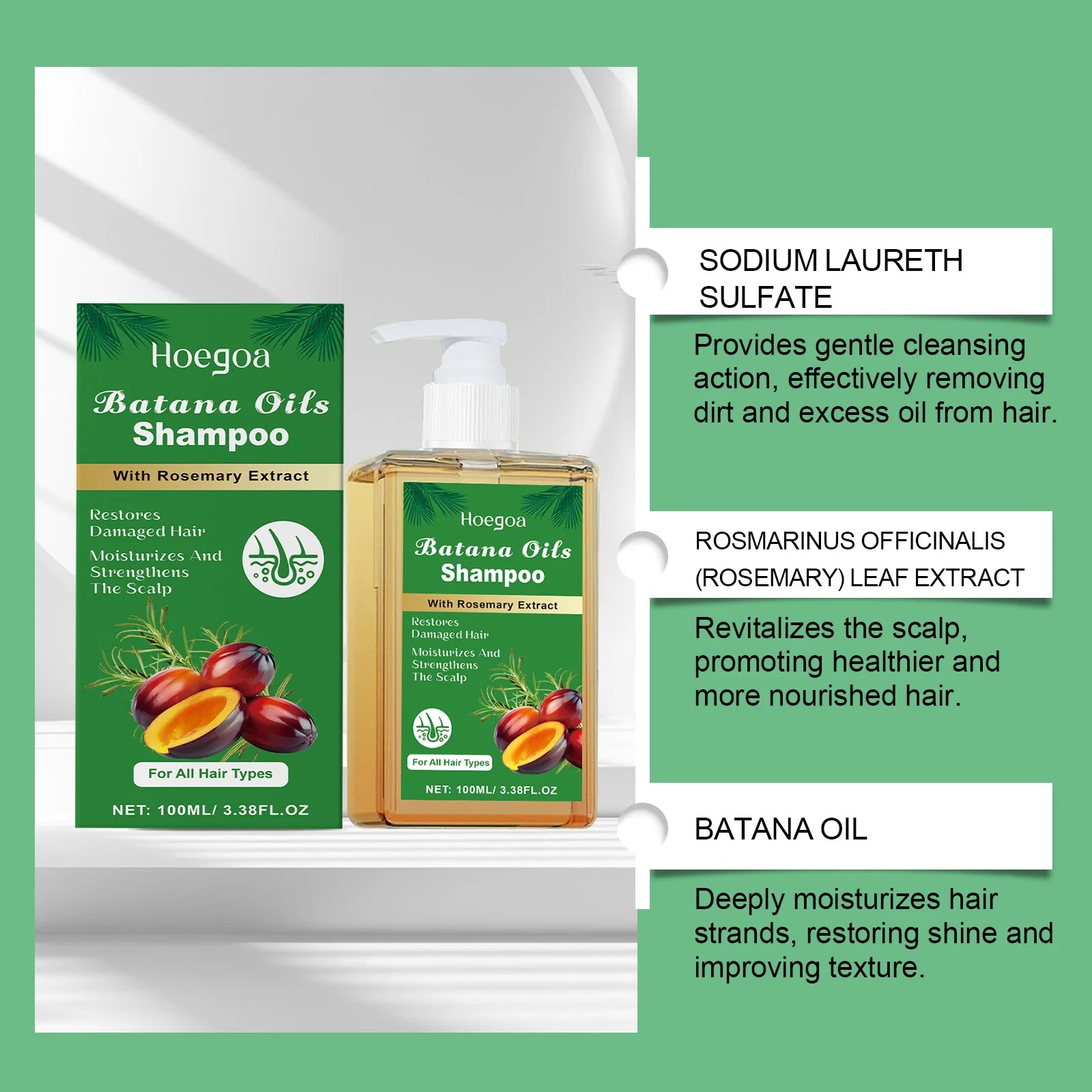 Batana & Rosemary Shampoo 100/300ml – Anti-Dandruff Nourishing Hair Care - All Things Beauty -