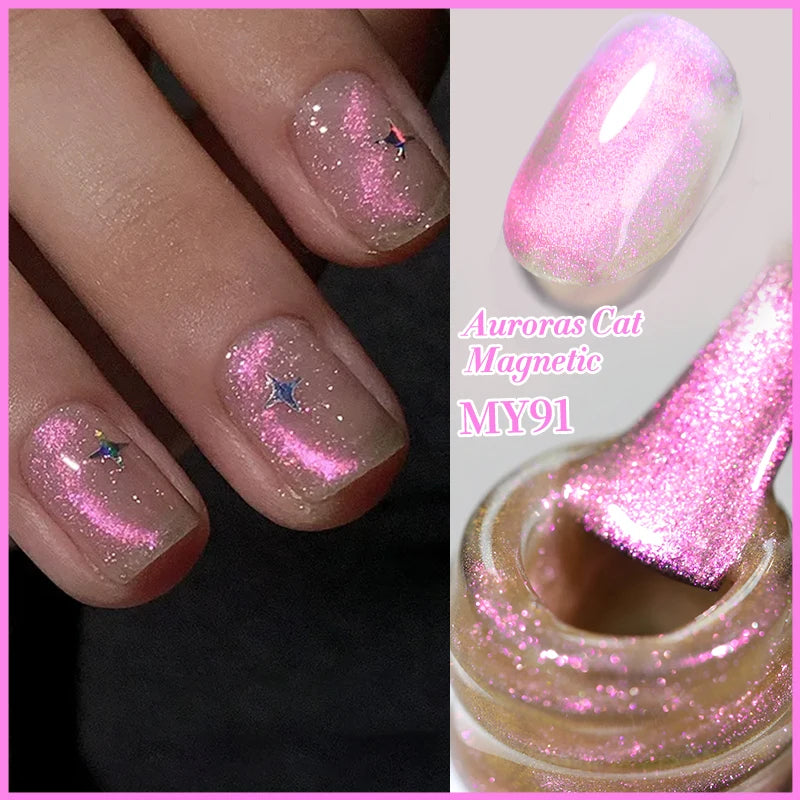 BORN PRETTY Cat Eye Gel Polish – Sparkling Magnetic UV Gel, Flash Effect Colors - All Things Beauty -