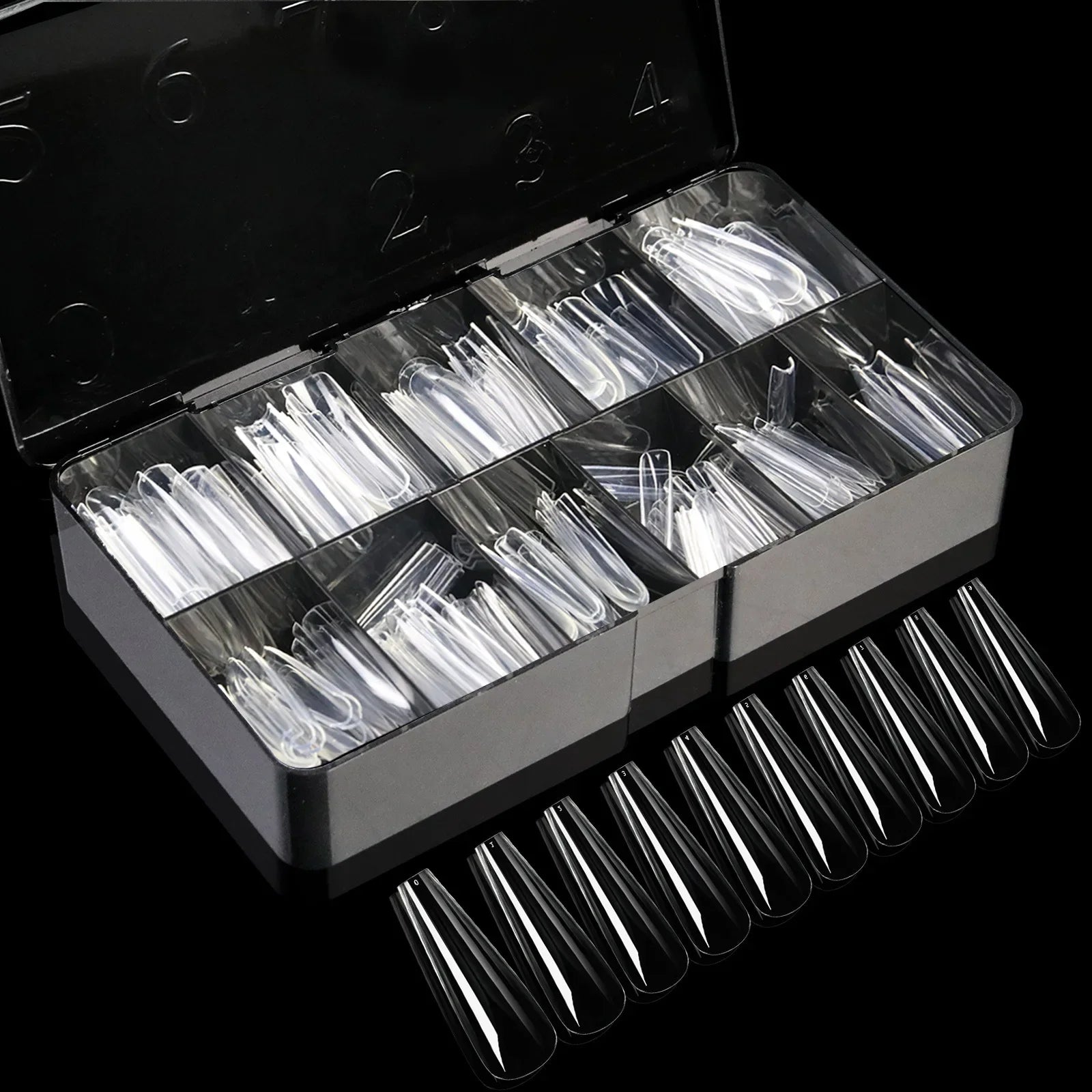 250/500/600pcs Soft Gel Nail Tips – Full Cover Press-On, Coffin & Almond DIY Nails - All Things Beauty -