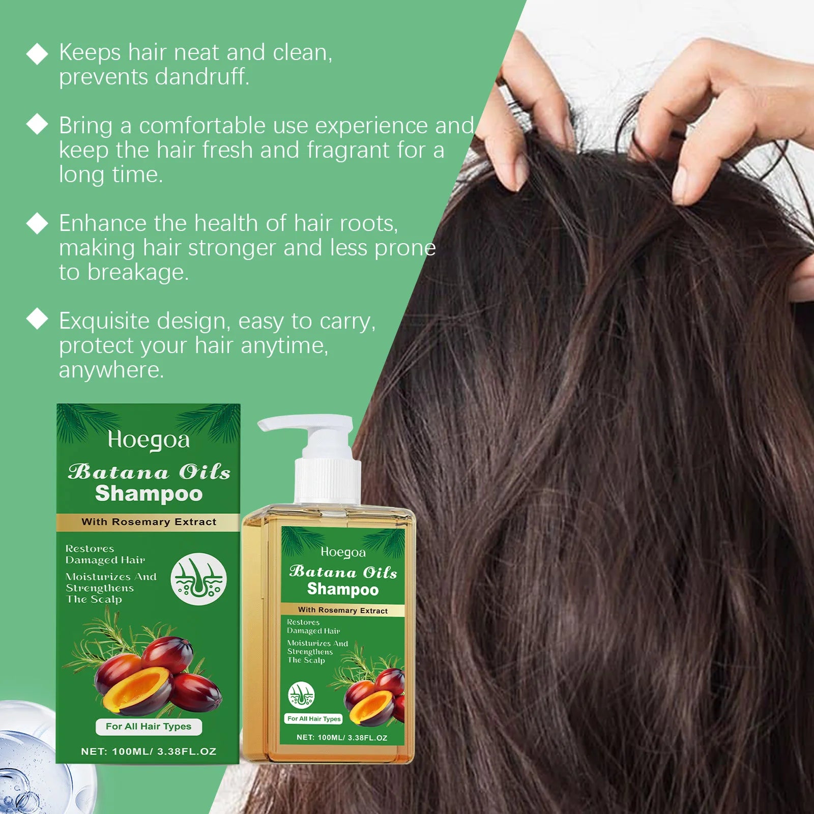 Batana & Rosemary Shampoo 100/300ml – Anti-Dandruff Nourishing Hair Care - All Things Beauty -