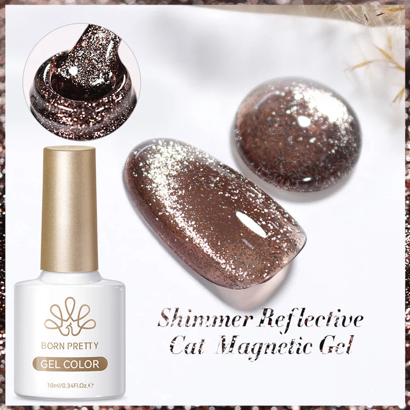 BORN PRETTY Cat Eye Gel Polish – Sparkling Magnetic UV Gel, Flash Effect Colors - All Things Beauty -
