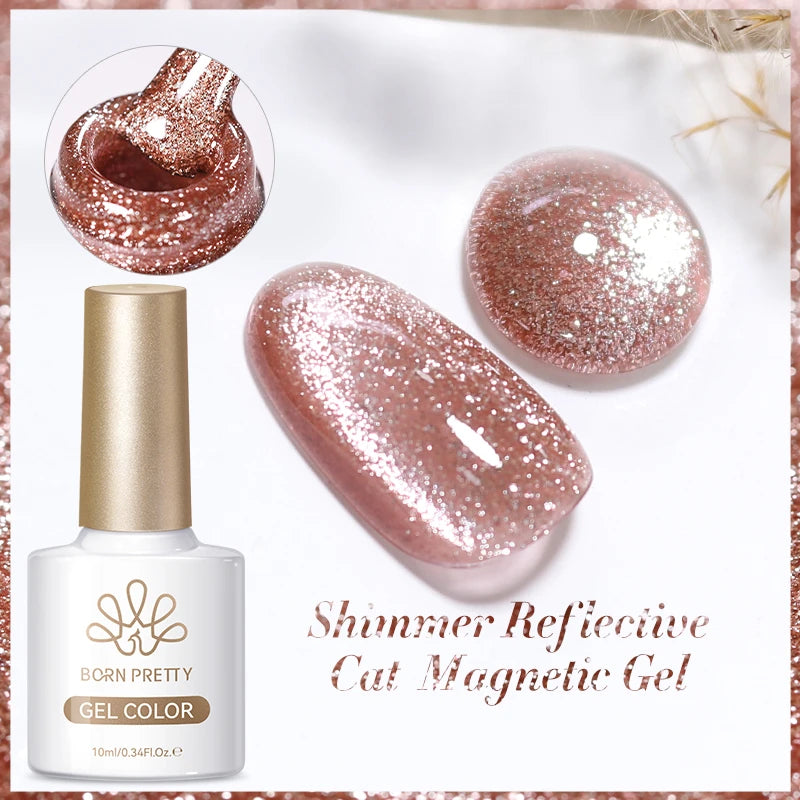 BORN PRETTY Cat Eye Gel Polish – Sparkling Magnetic UV Gel, Flash Effect Colors - All Things Beauty -