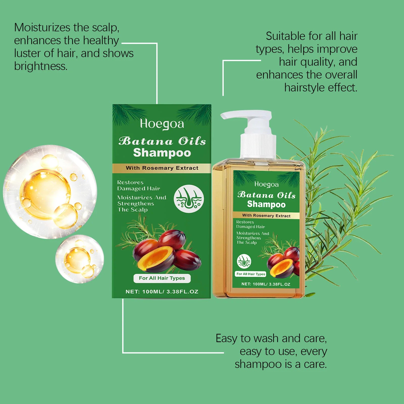 Batana & Rosemary Shampoo 100/300ml – Anti-Dandruff Nourishing Hair Care - All Things Beauty -