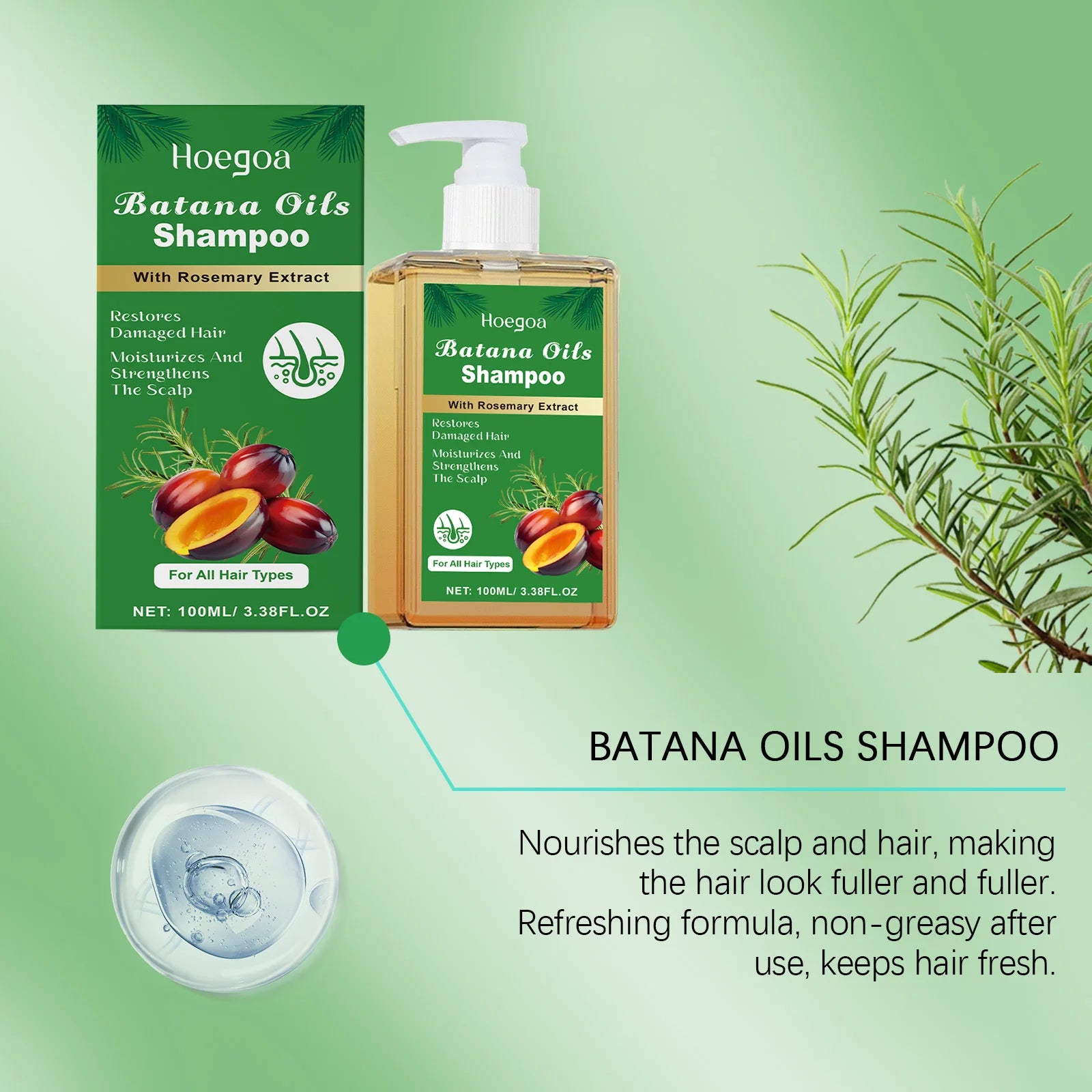Batana & Rosemary Shampoo 100/300ml – Anti-Dandruff Nourishing Hair Care - All Things Beauty -