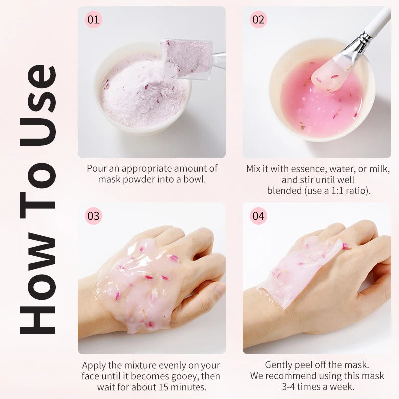 Rose/HA/Collagen Jelly Mask Powder – Hydrating, Moisturizing Peel-Off Skincare - All Things Beauty -