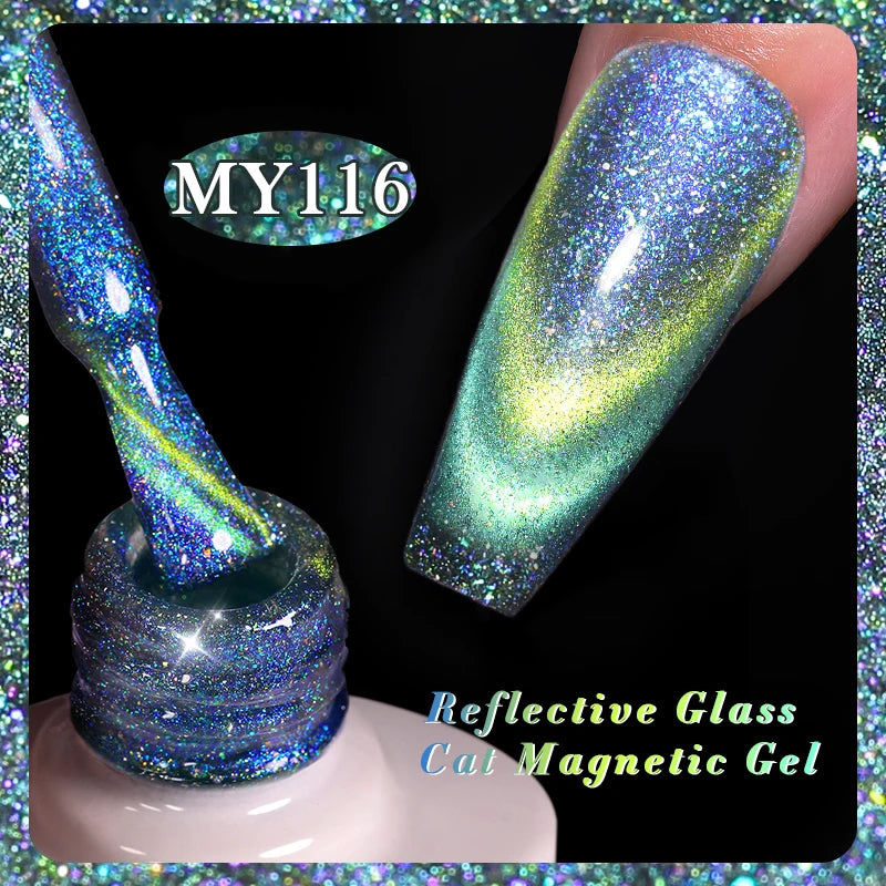 BORN PRETTY Cat Eye Gel Polish – Sparkling Magnetic UV Gel, Flash Effect Colors - All Things Beauty -