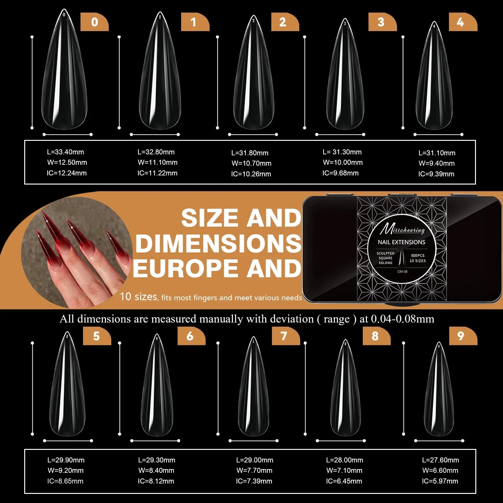 250/500/600pcs Soft Gel Nail Tips – Full Cover Press-On, Coffin & Almond DIY Nails - All Things Beauty -