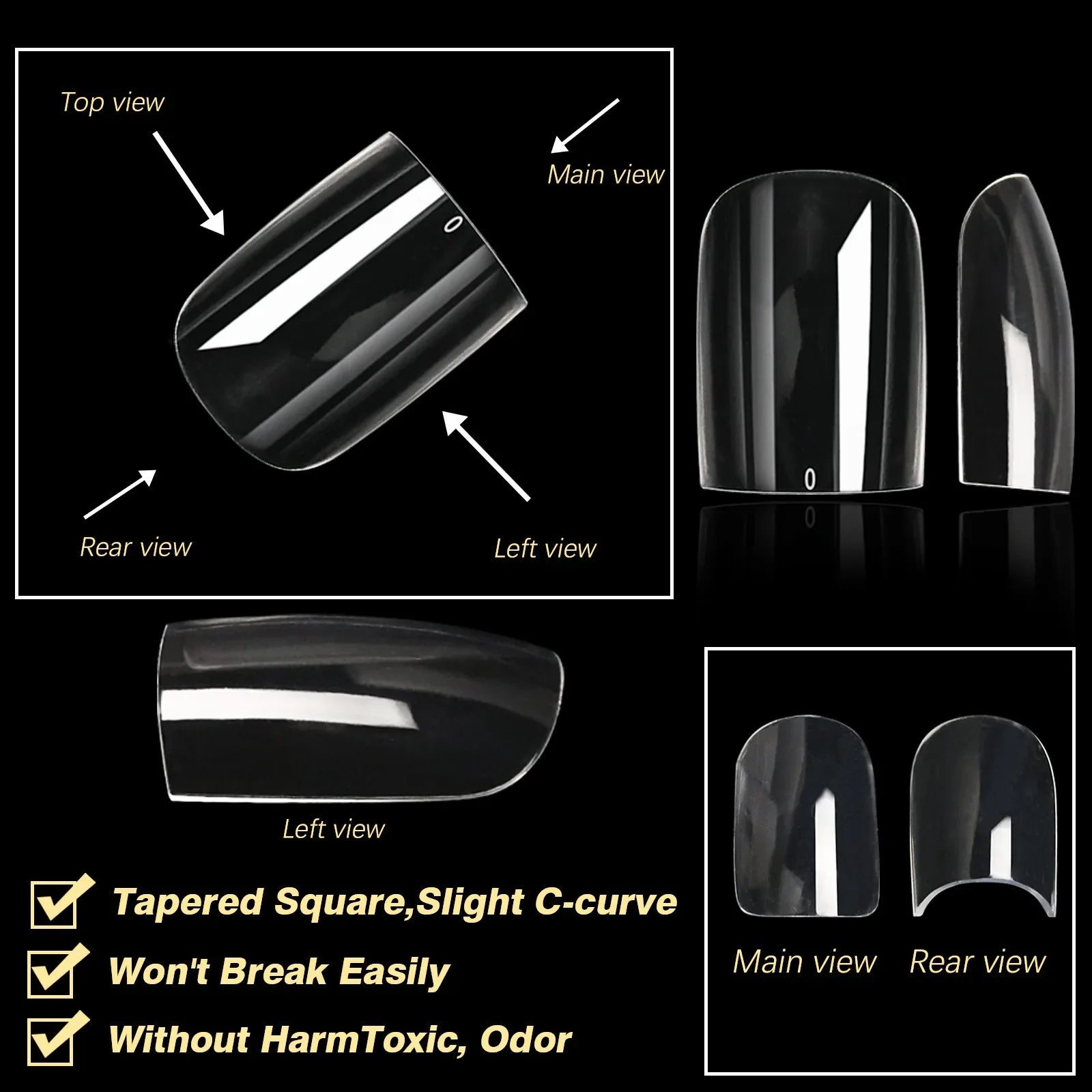 250/500/600pcs Soft Gel Nail Tips – Full Cover Press-On, Coffin & Almond DIY Nails - All Things Beauty -