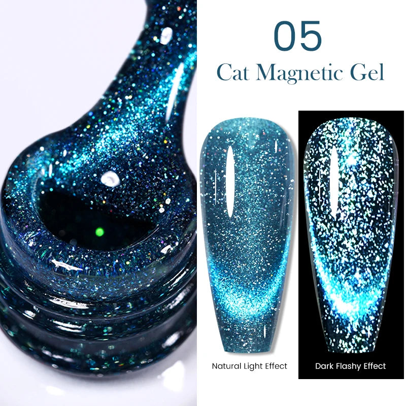 BORN PRETTY Cat Eye Gel Polish – Sparkling Magnetic UV Gel, Flash Effect Colors - All Things Beauty -