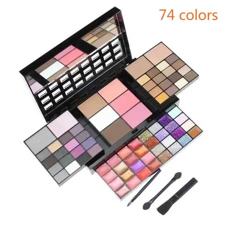 40/74/78 Colors Glitter Eyeshadow Palette – Matte, Waterproof, Long-Lasting Makeup Kit - All Things Beauty -
