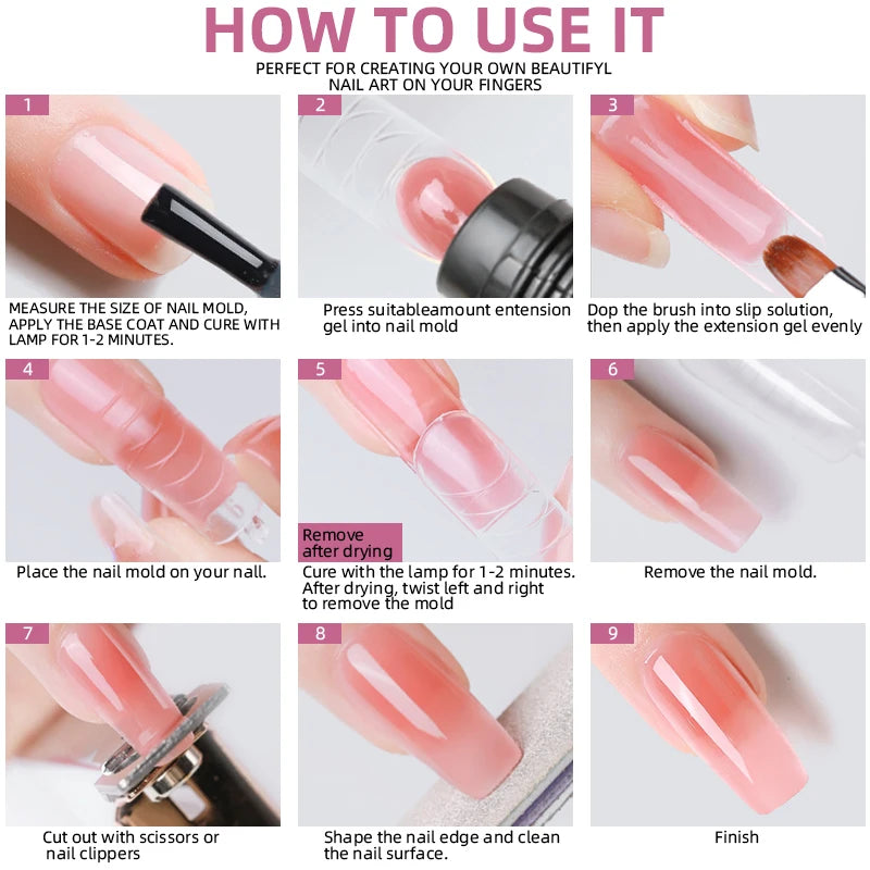 Acrylic Nail Kit – Poly Gel Set with UV Lamp, Extension Gel & Manicure Tools - All Things Beauty -