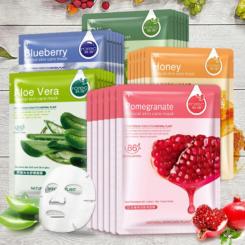 Korean Fruit Face Mask (30 Pcs) – Hydrating & Firming Skincare Combo - All Things Beauty -